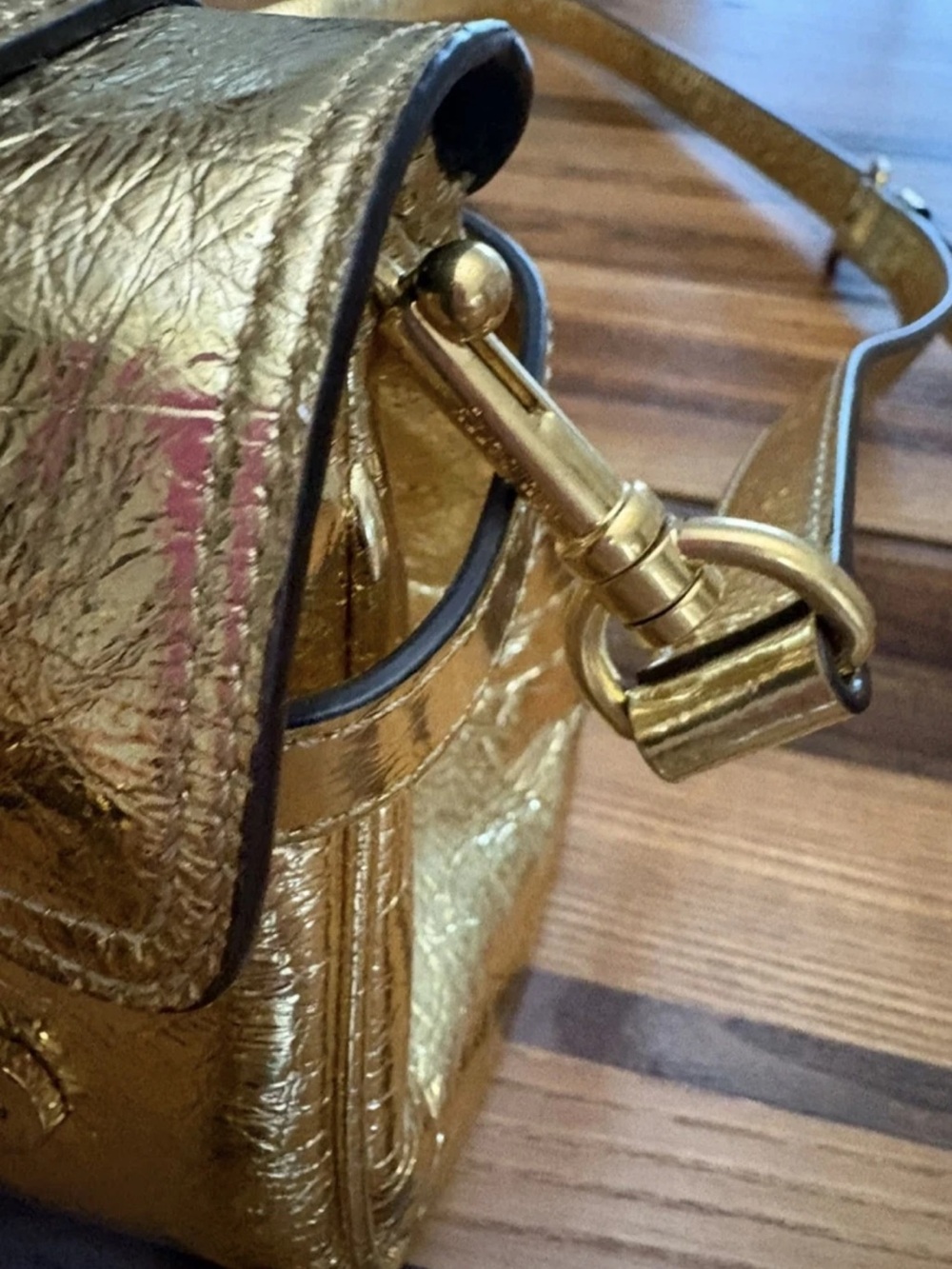 Mulberry Metallic Gold Braided-Handle Satchel - Picture 6 of 11
